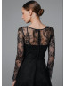 Long Sleeves Black Lace Wedding Dress Photoshoot Dress